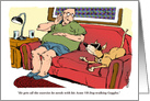 Amusing thank you cartoon for your dog sitter card