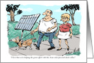 Social message cartoon and a walk in the park go green card