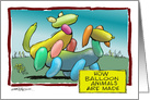 Amusing Adult Visual on How Balloon Animals are Made Cartoon card