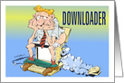 Notice of graduation from computer technician school cartoon card