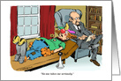 Clown and Doctor’s Couch General Happy Birthday Cartoon card