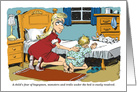 A thank you mom from your favorite kid on her birthday cartoon card