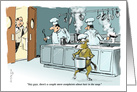 All Purpose Blank Commercial Kitchen and Dog Cartoon Scene card