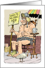 Amusing Street Entrepreneur and His Map Sales Blank card