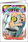 Java addict’s giant mug invitation to meet over coffee cartoon card