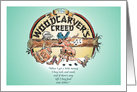 Amusing Invite to Exhibition of Woodworking Cartoon card