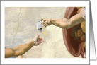 A COVID 19 Note of Advice and God Passing Mask to Adam Encouragement card