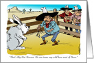Western Themed Birthday on Easter Cartoon card
