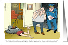 Amusing Friday the 13th Holiday Caution Cartoon card