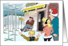 Parent Reminding Son at College of Family Seasonal Joys Cartoon card