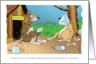 Celebrate the World Sleep Day Holiday and Dog In Cone Cartoon card
