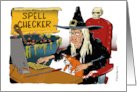 Halloween Misspelled in Verse HOLLOWEEN Fun and Witchy Spell Checker Humor card