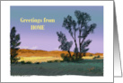 A Blank Serene Purple Sky and Note from Home Landscape card