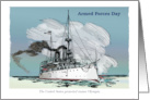 Armed Forces Day Birthday Remembrance with Old Warship card