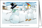 Humorous Snowman and His Apology card