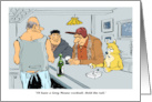 Cartoon Cat in Bar Ordering a Real Drink A Grey Mouse Cocktail card