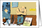 Muscled Street Vendor Enforcer for Hire Cartoon card