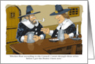 Blank Two Pilgrims Discussing Women in 1640 Cartoon card
