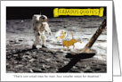 Fun Blank Any Occasion Neil Armstrong and His Dog on the Moon card