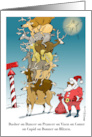 Fun African American Santa and His Reindeer Stack card