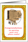 Old Time Congratulations on Opening Your Own Photo Studio card