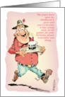A Father Delivering Cake to Son’s Birthday Celebration card