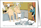 A Get Well Quickly Message and Naked Chef Cartoon card