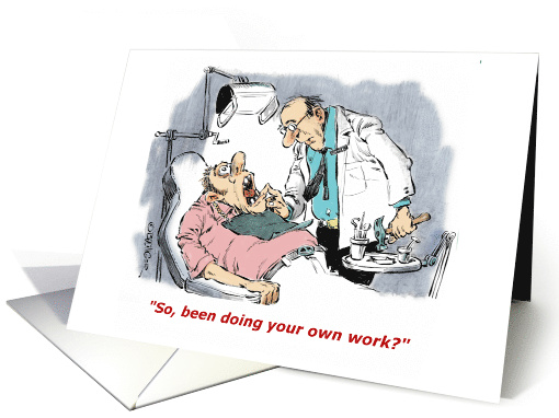 Funny Dental School Graduation Announcement Cartoon card (1170710)