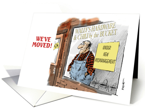 An amusing general notice of a business relocating card (1176932)