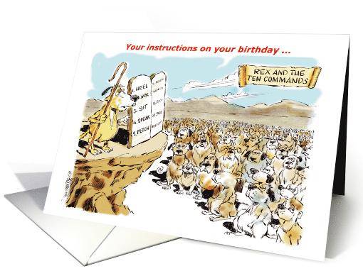 A dog lover's birthday wish and Moses cartoon card (1177842)
