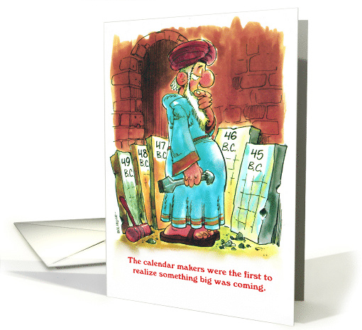 Fun Christmas greeting with tablet carver and B.C. Calendars card