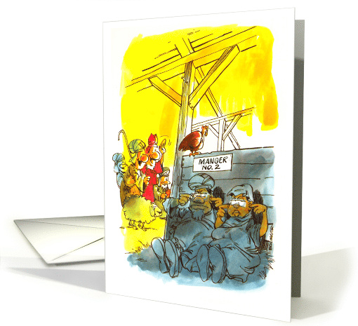 Bethlehem manger, Christ's birth - a noisy humorous celebration card