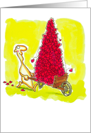 Funny Valentine Wheelbarrow Full of Hearts for Male or Female. card