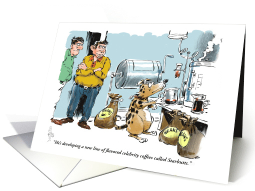 Funny scientist doggie cartoon - good luck wish on new venture card