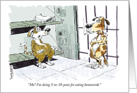 Dogs in jail - fun thank-you to special teacher and homework card