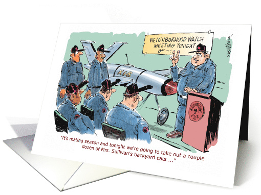 Humorous cat-related invite to someone new to 'hood card (1191158)