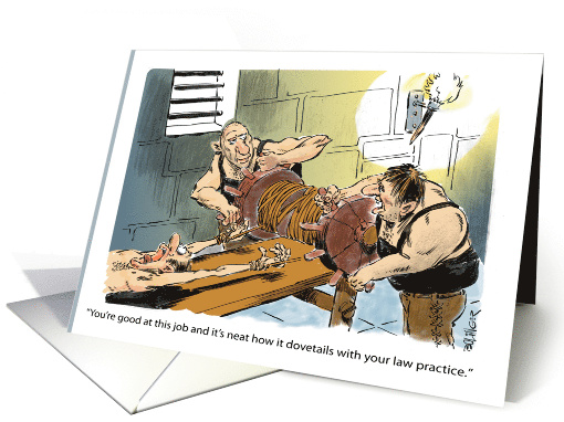 Cartoon Congratulations to a Retiring Lawyer - Dungeon Humor card