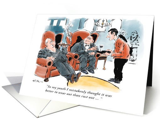 Amusing Happy Birthday to Any Man Aged 90 Cartoon card (1203222)