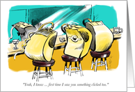 Found each other cartoon Computer Mouse Bar Romance Humor card