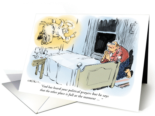 Amusing political prayer cartoon card (1208992)