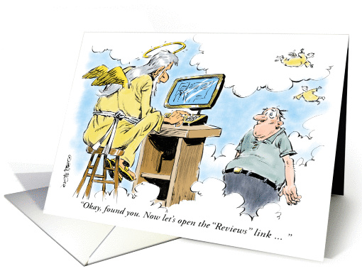 Amusing heaven-themed get well cartoon card (1210216)