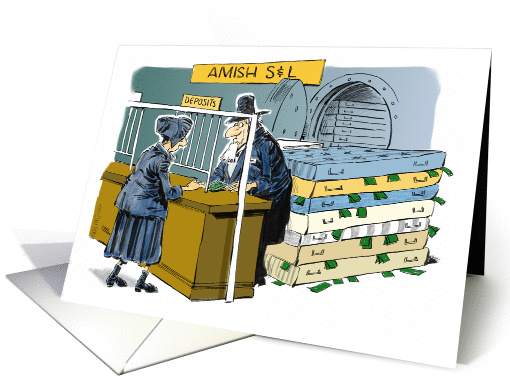 Funny Amish S & L - blank inside card (1211006)