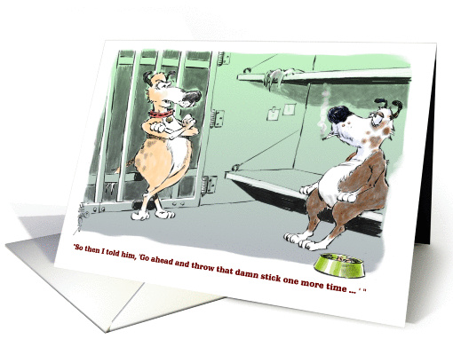 Fun dog-oriented retirement congrats - glad you're out card (1212058)
