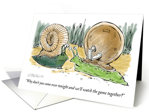 Funny game night invitation - snails & satellites card (1212480)