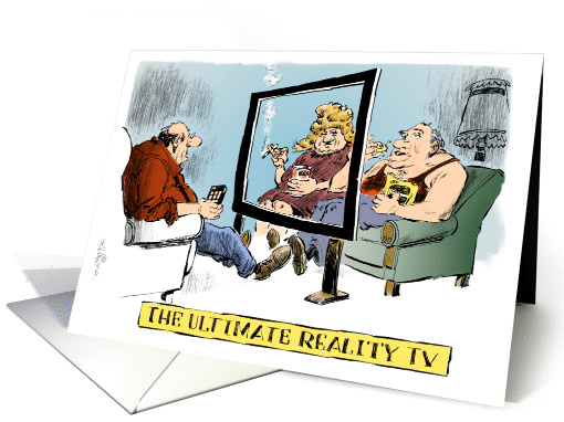 Amusing My reality TV is you - couch couple card (1215978)