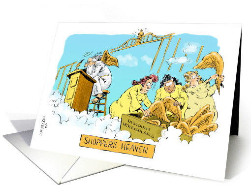 Humorous retail therapy invitation from heaven card (1218482)