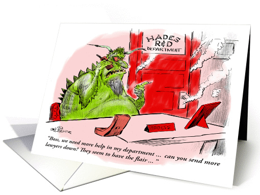 Funny congrats on landing lawyer position card (1219098)
