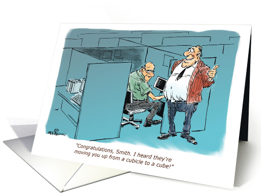 Amusing Promotion Congrats from Cubicle to Cube card (1221404)