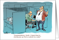 Amusing Promotion Congrats from Cubicle to Cube card