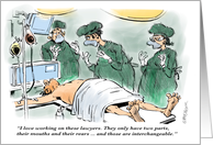 Funny lawyer and surgery joke - blank inside card